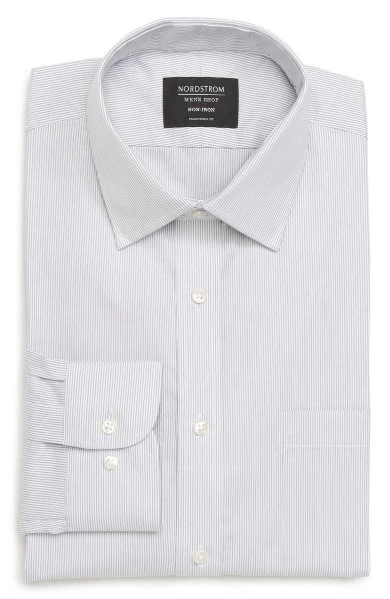 NORDSTROM MEN'S SHOP Traditional Fit Non-Iron Stripe Dress Shirt, Alternate, color, 