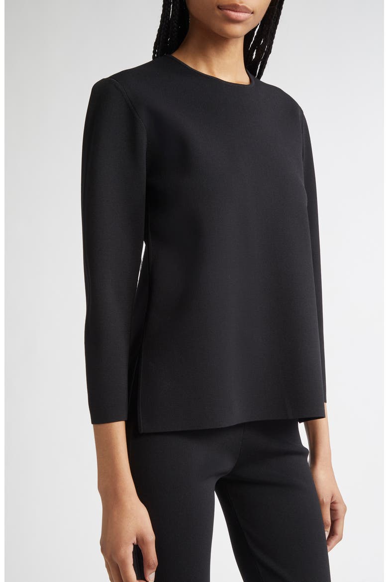 Compact Knit Top, Alternate, color, BLACK