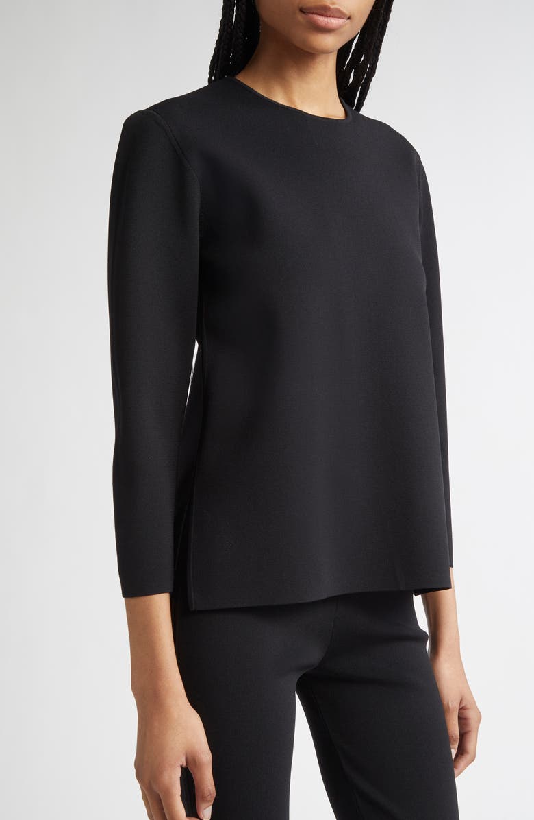 TOTEME Compact Knit Top, Alternate, color, Black