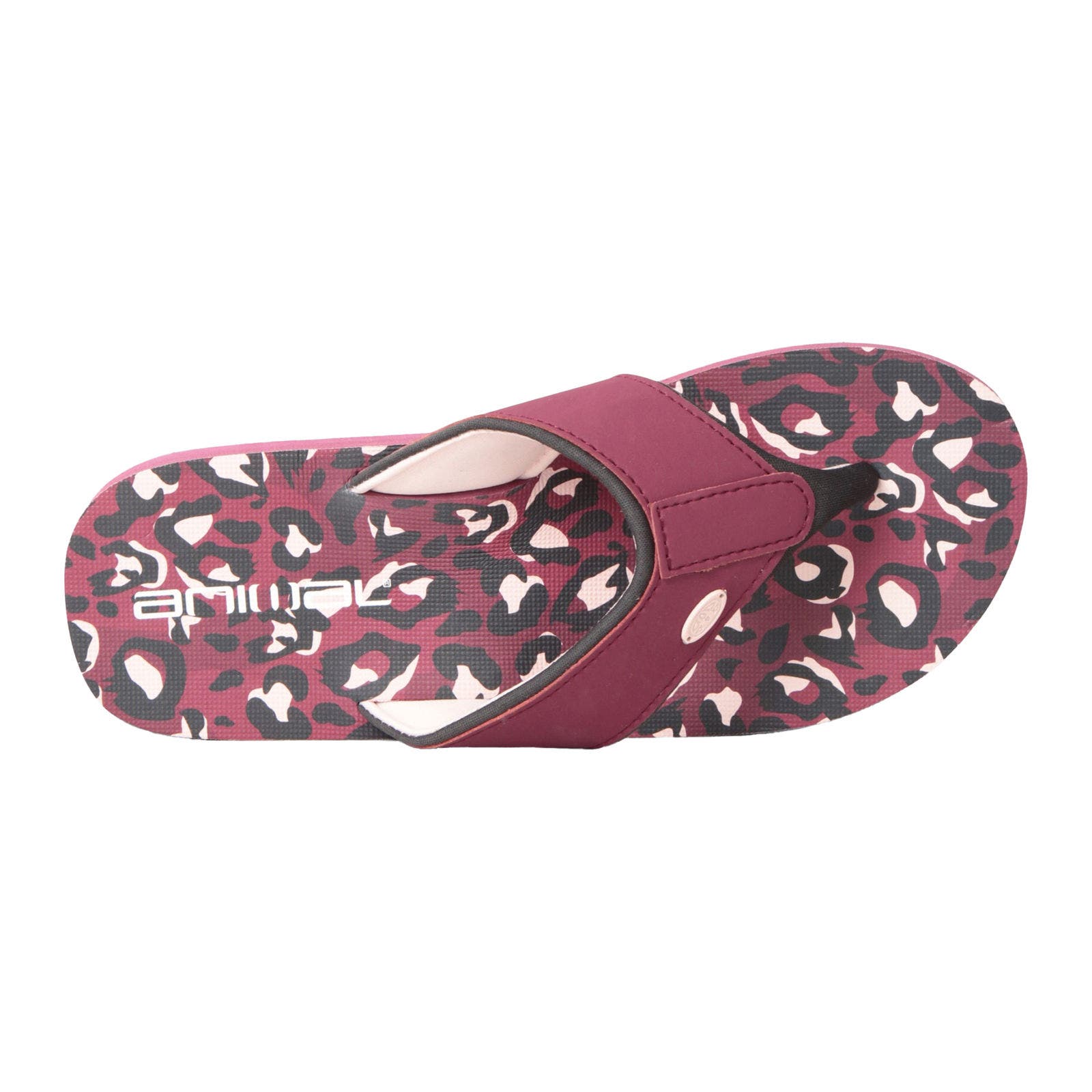 Swish Leopard Print Flip Flops, Alternate, color, Burgundy