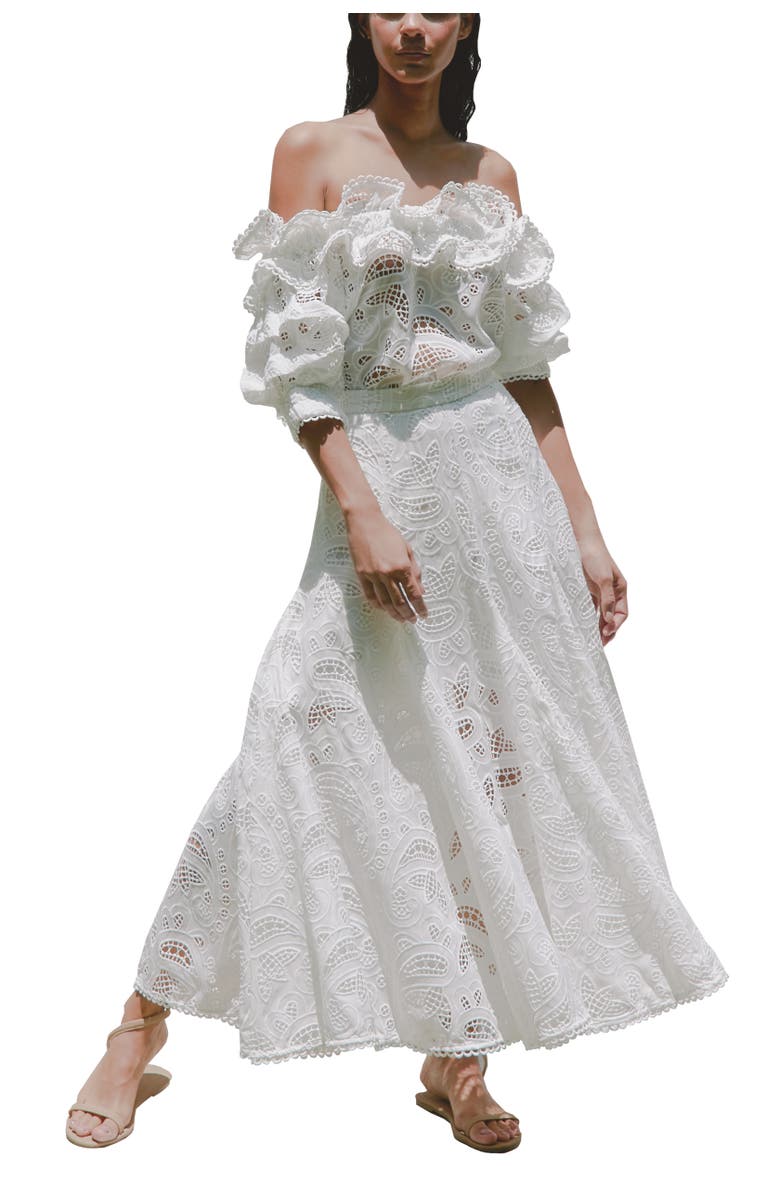 NO PISE LA GRAMA Agave Top, Main, color, White Eyelet