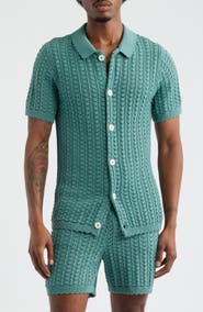 MAVRANS Salt Water Knit Button-Up Shirt