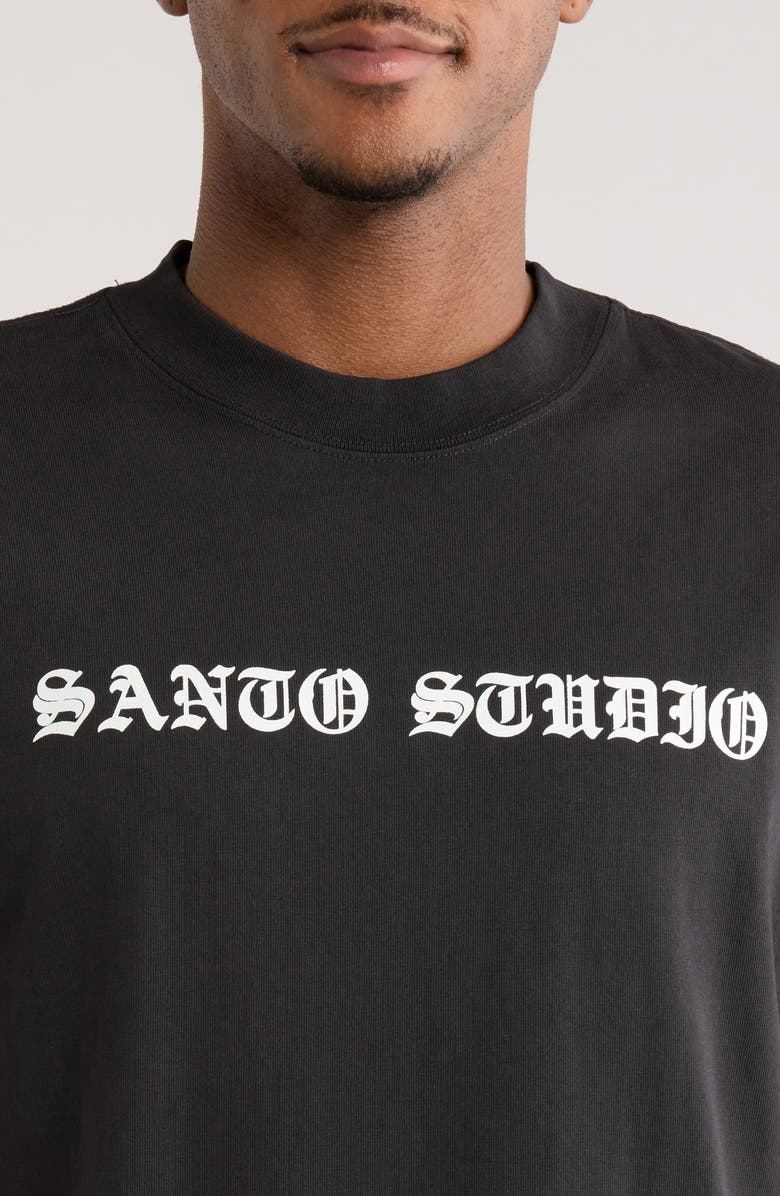 SANTO STUDIO Old English Logo Graphic T-Shirt, Alternate, color, Vintage Black