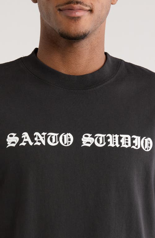 Santo Studio Old English Logo Graphic T-shirt In Black