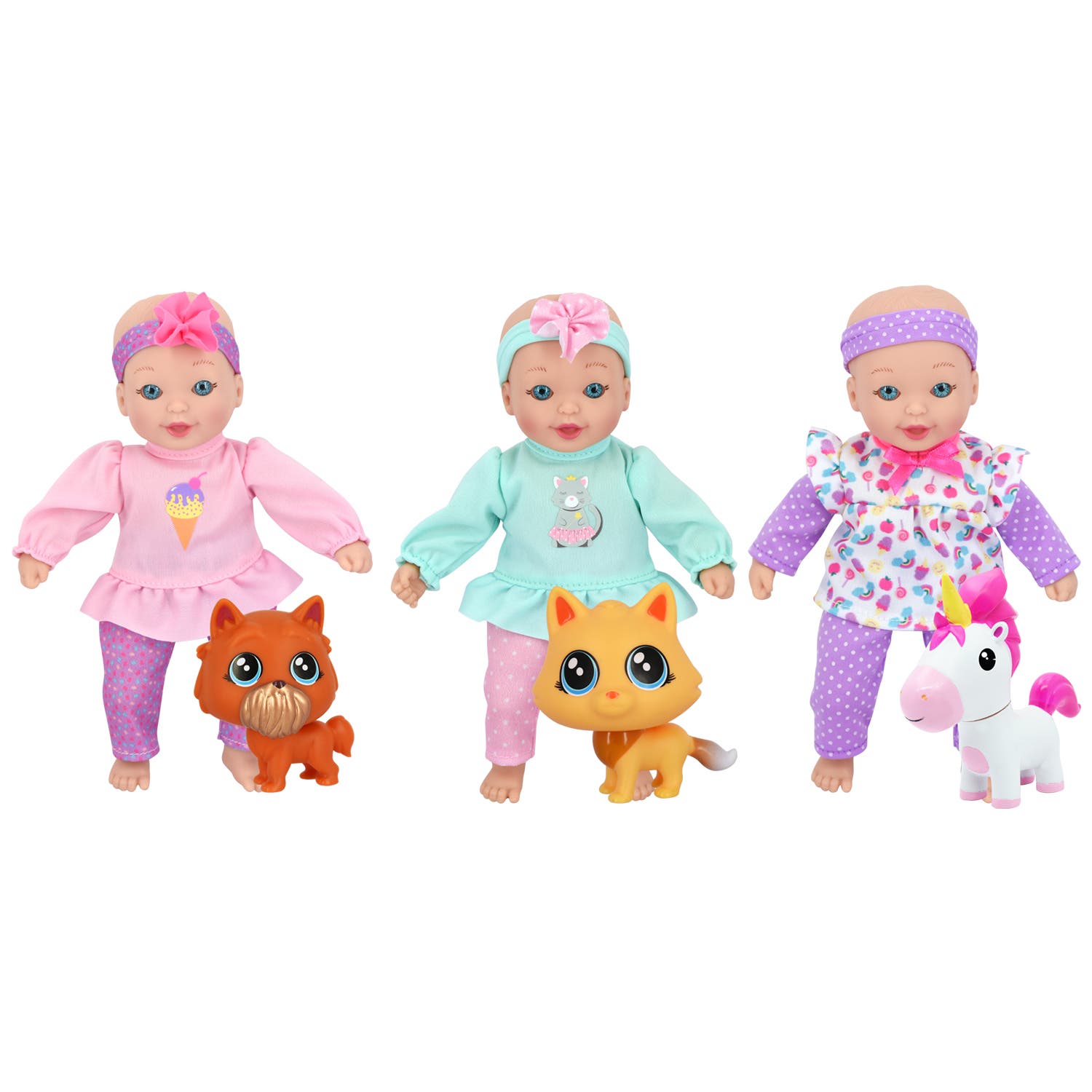 Little Darlings Little Sweeties Baby Doll with Pets in Multicolored 