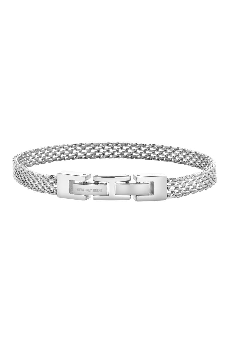 Men's Stainless Steel Mesh Chain Bracelet, Alternate, color, SILVER