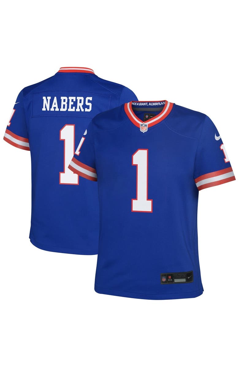 Nike Youth Nike Malik Nabers Royal New York Giants Alternate Game Jersey, Main, color, Royal