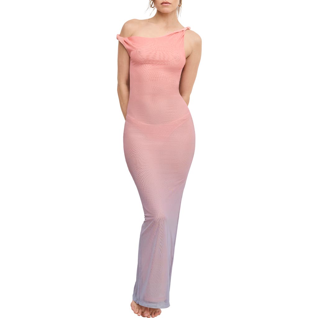GOOD AMERICAN GOOD AMERICAN MESH TWIST COVER-UP MAXI DRESS