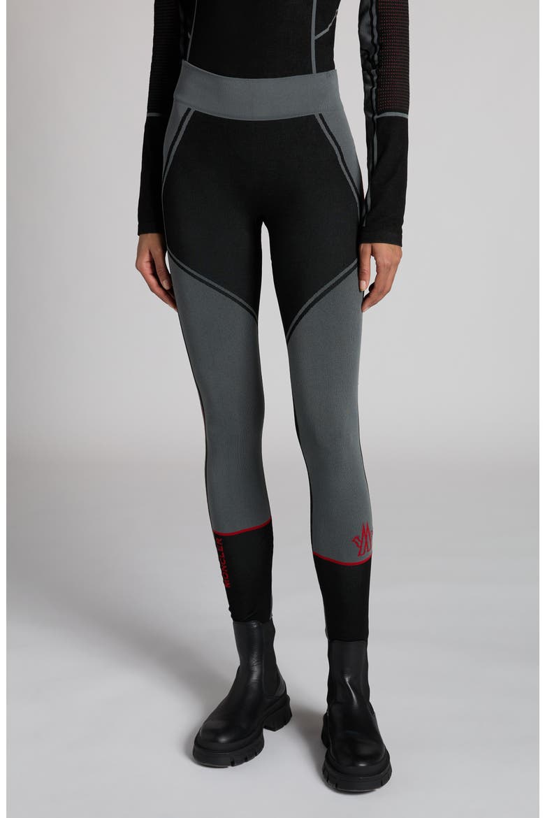 Logo High Waist Rib Sweater Leggings, Main, color, BLACK