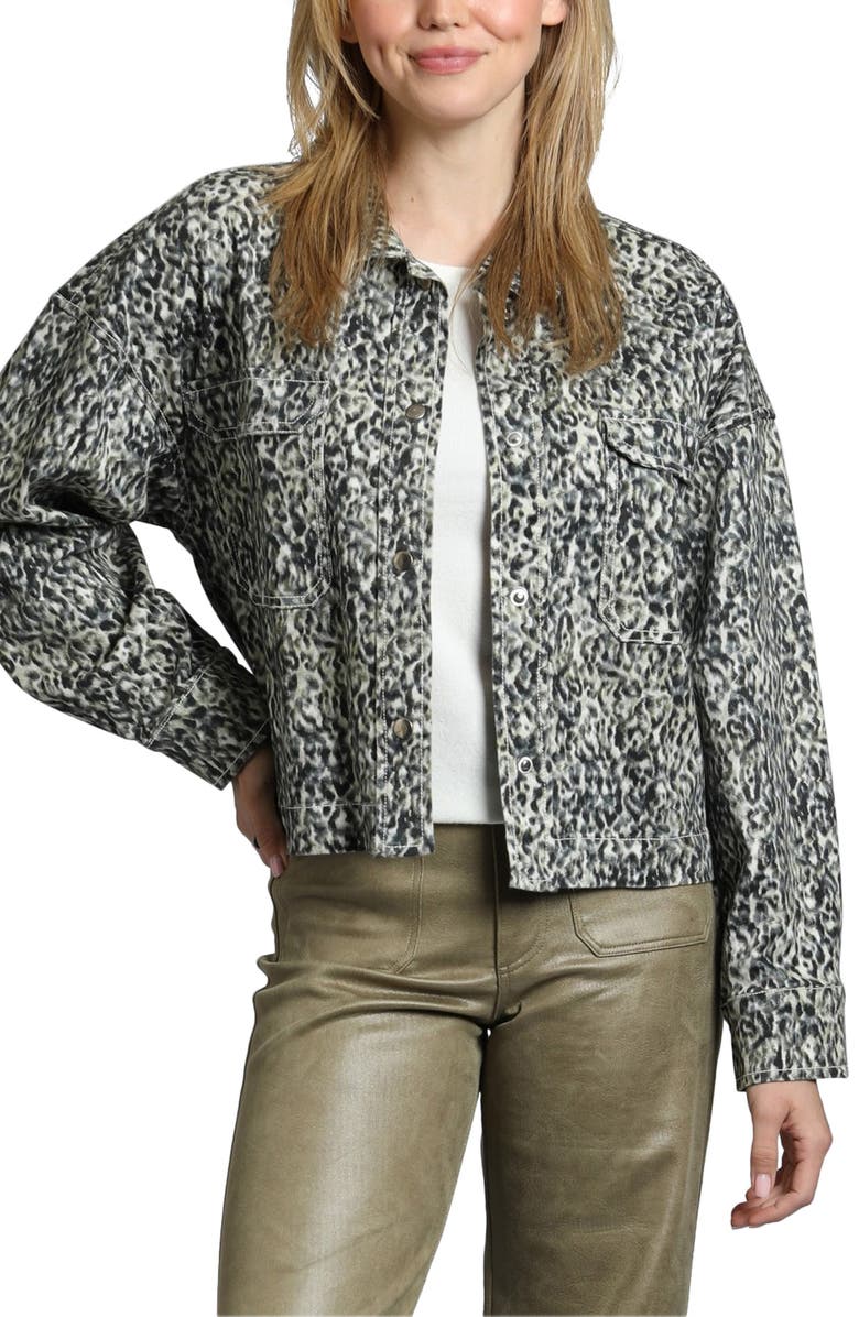 APNY Scribble Abstract Print Snap-Up Shirt Jacket, Main, color, 