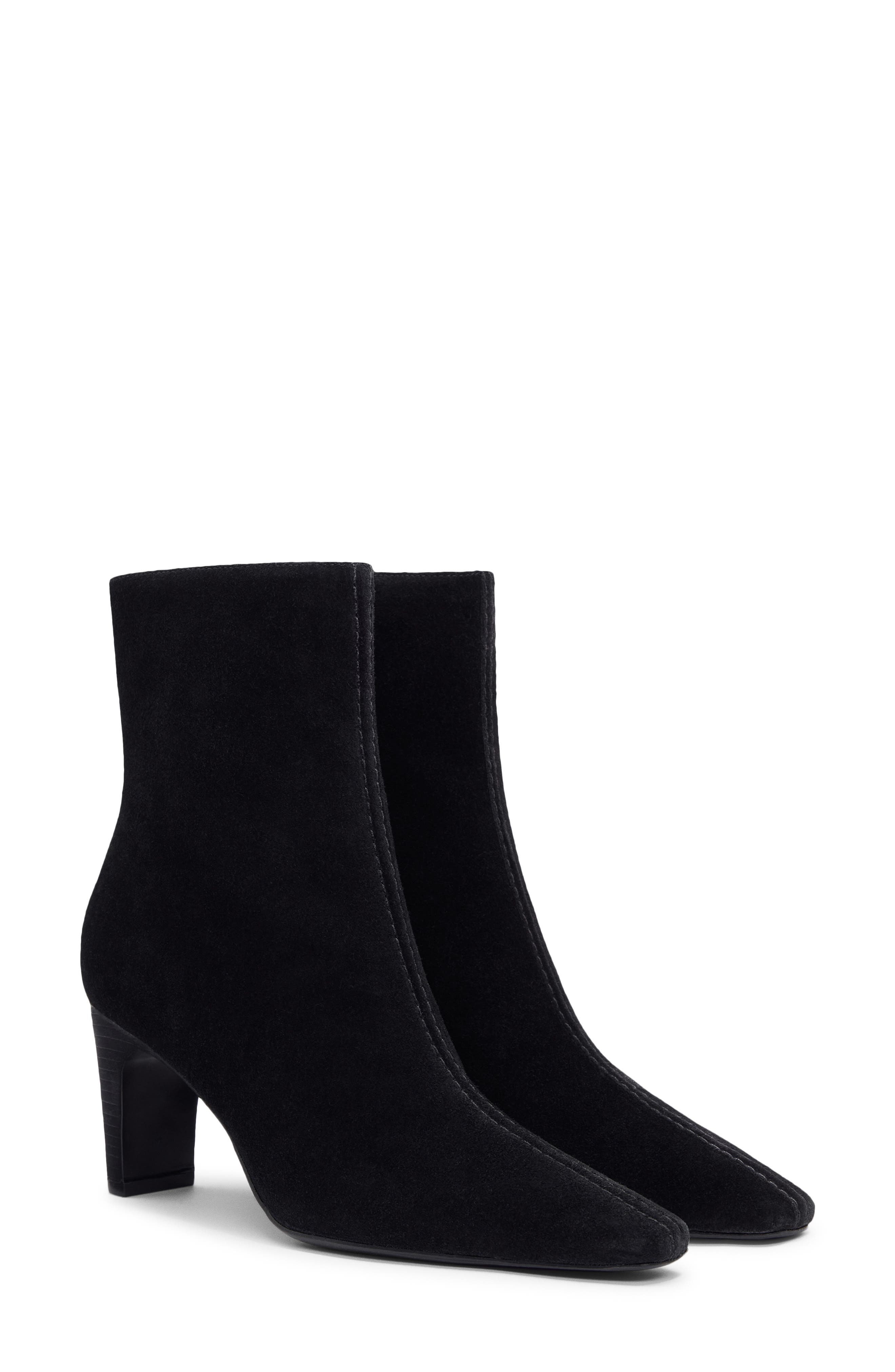 Reformation Tatyana Bootie, Main, color, Black Suede