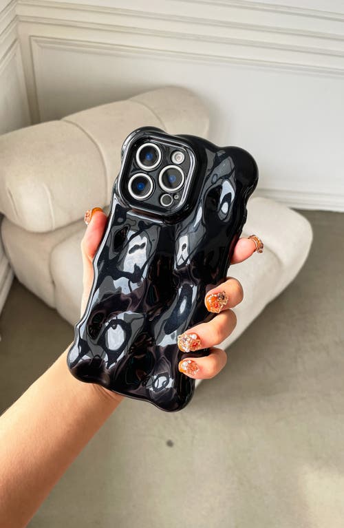 Auramma Glossy Black Bubbles Iphone 16 Pro Max Case In Black