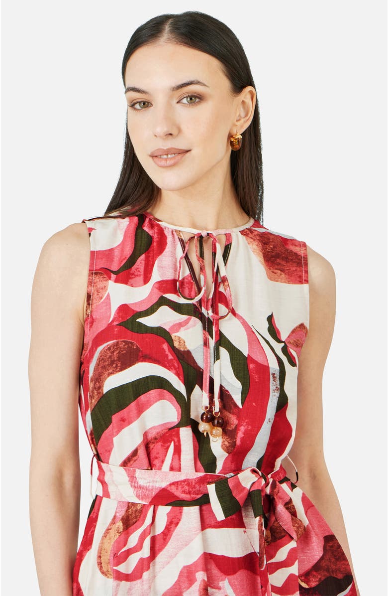 Yumi Viscose Swirl Print Midi Dress, Alternate, color, Pink