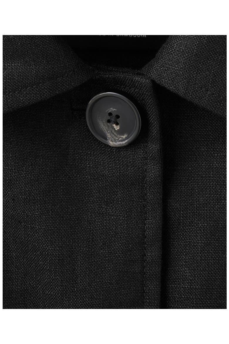 Belted Linen Jacket, Alternate, color, BLACK