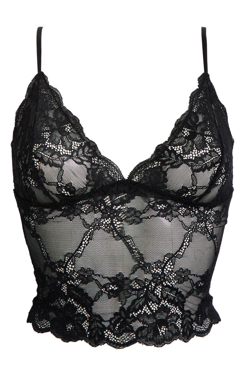 Honeydew Riot Lace Crop Camisole, Main, color, Black