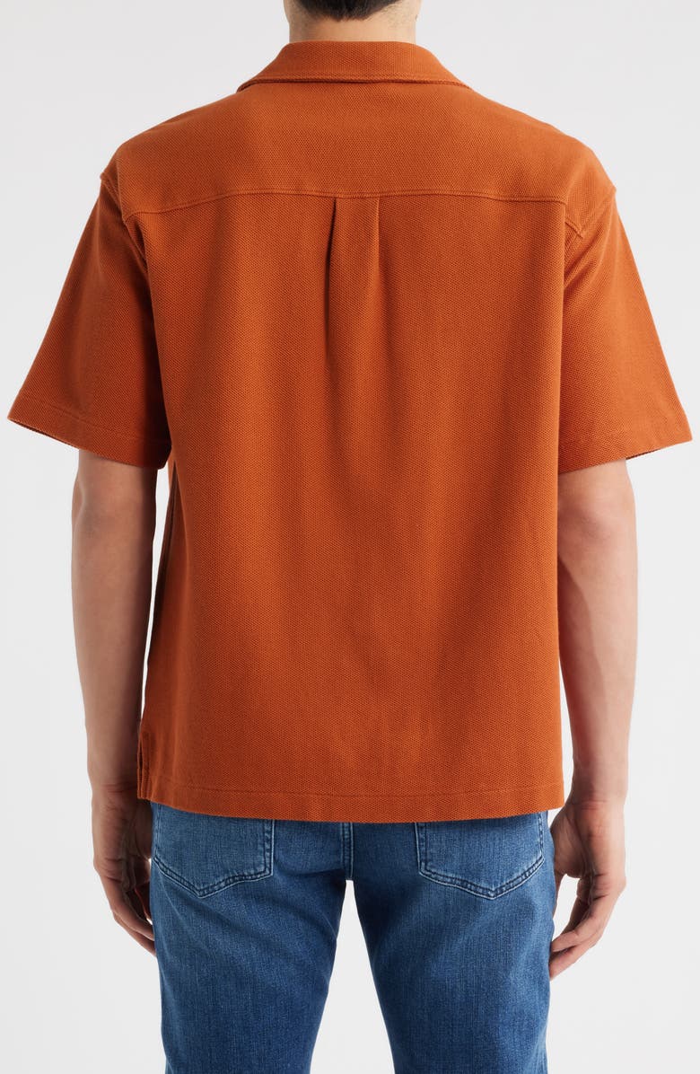 FRAME Relaxed Jacquard Camp Shirt, Alternate, color, Dark Orange