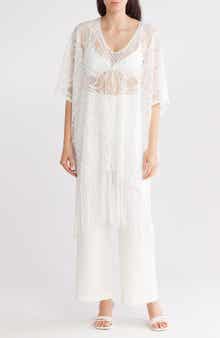 AREA STARS Fringe Hem Lace Poncho
