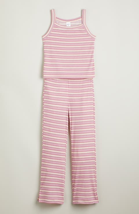 Kids' Print Rib Two-Piece Pajamas (Big Kid)