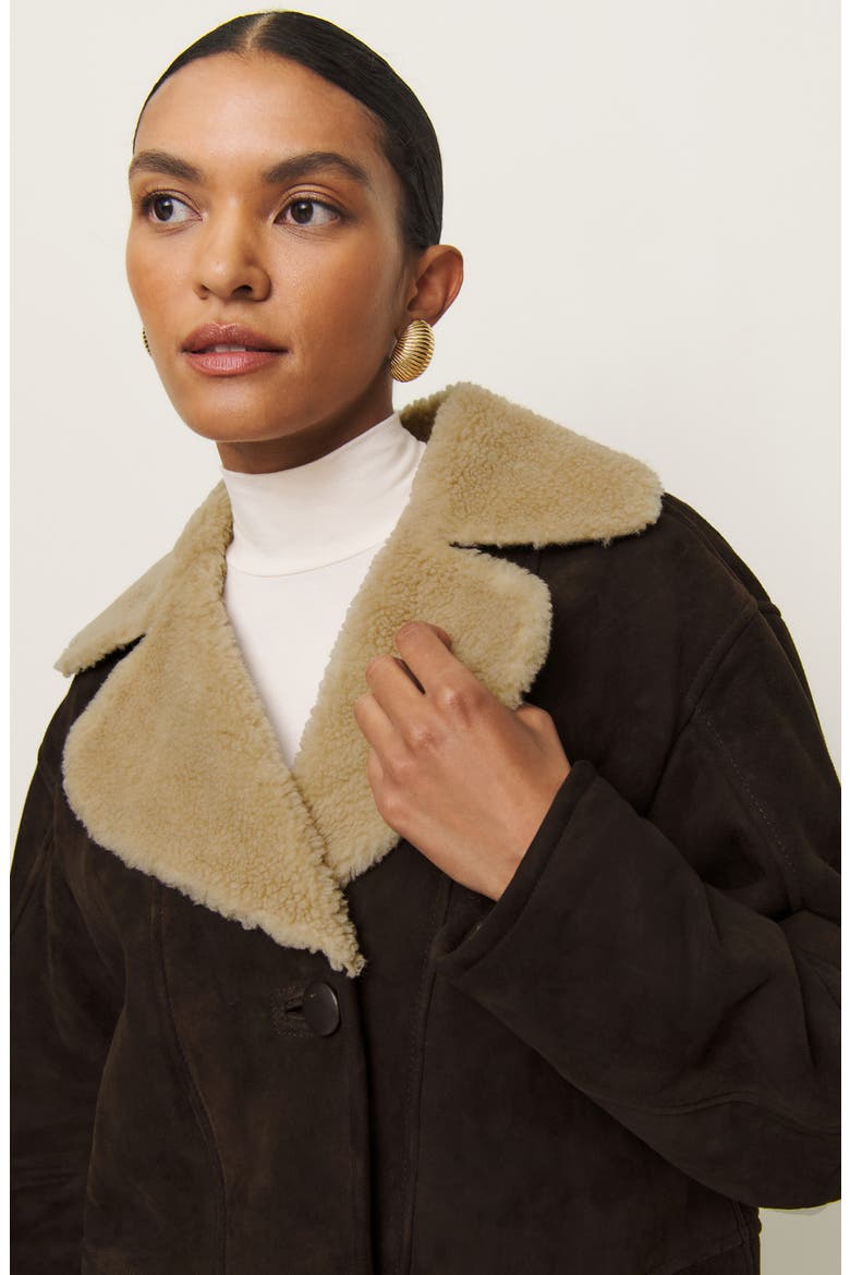 Veda Luca Shearling Jacket, Alternate, color, MOLE