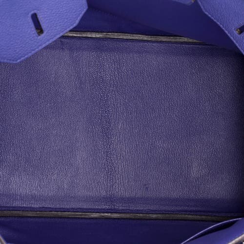 Pre-owned Hermes  Hermes Birkin Handbag Blue Togo With Palladium Hardware 35 In Purple