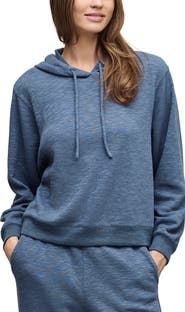 Barefoot Dreams® Seamed Slub Cotton Blend Double Knit Hoodie