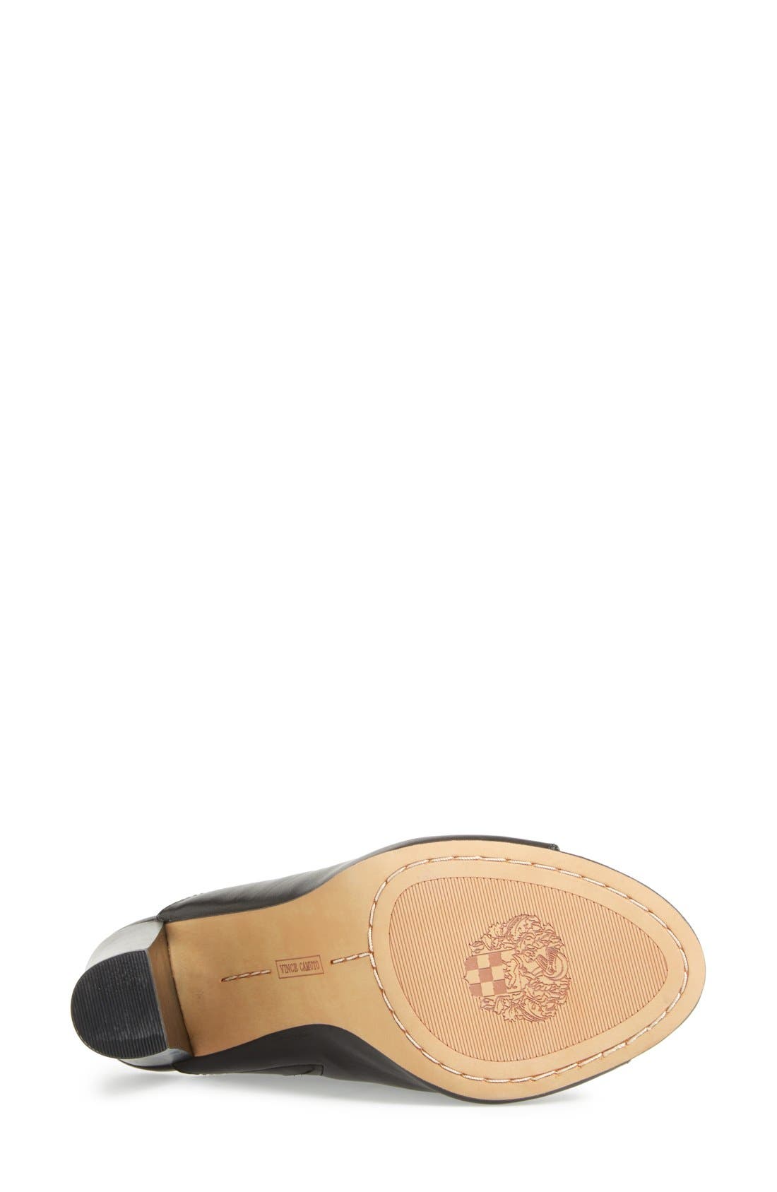 'Vestata' Leather Peep Toe Mule, Alternate, color, BLACK