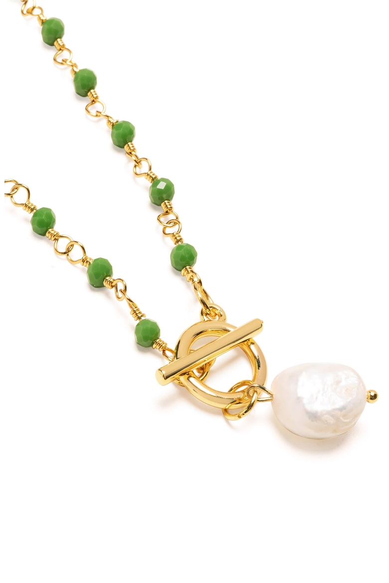 CZ Pearl Wrap Necklace, Alternate, color, Green