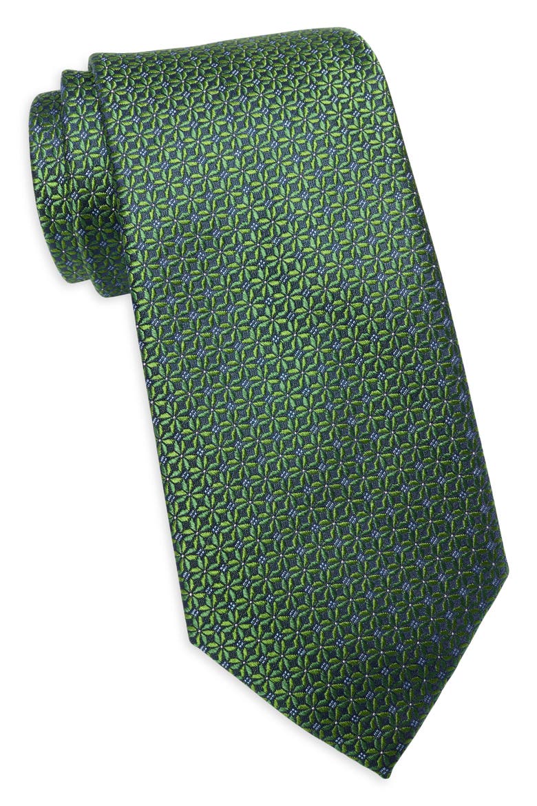 Chichcote Windwheel Silk Blend Tie, Main, color, GREEN