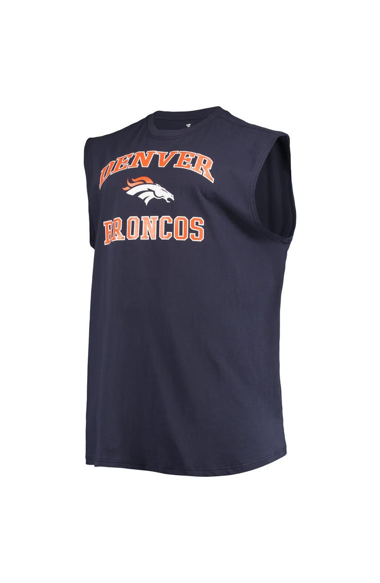 PROFILE Men's Navy Denver Broncos Big & Tall Muscle Tank Top, Alternate, color, 