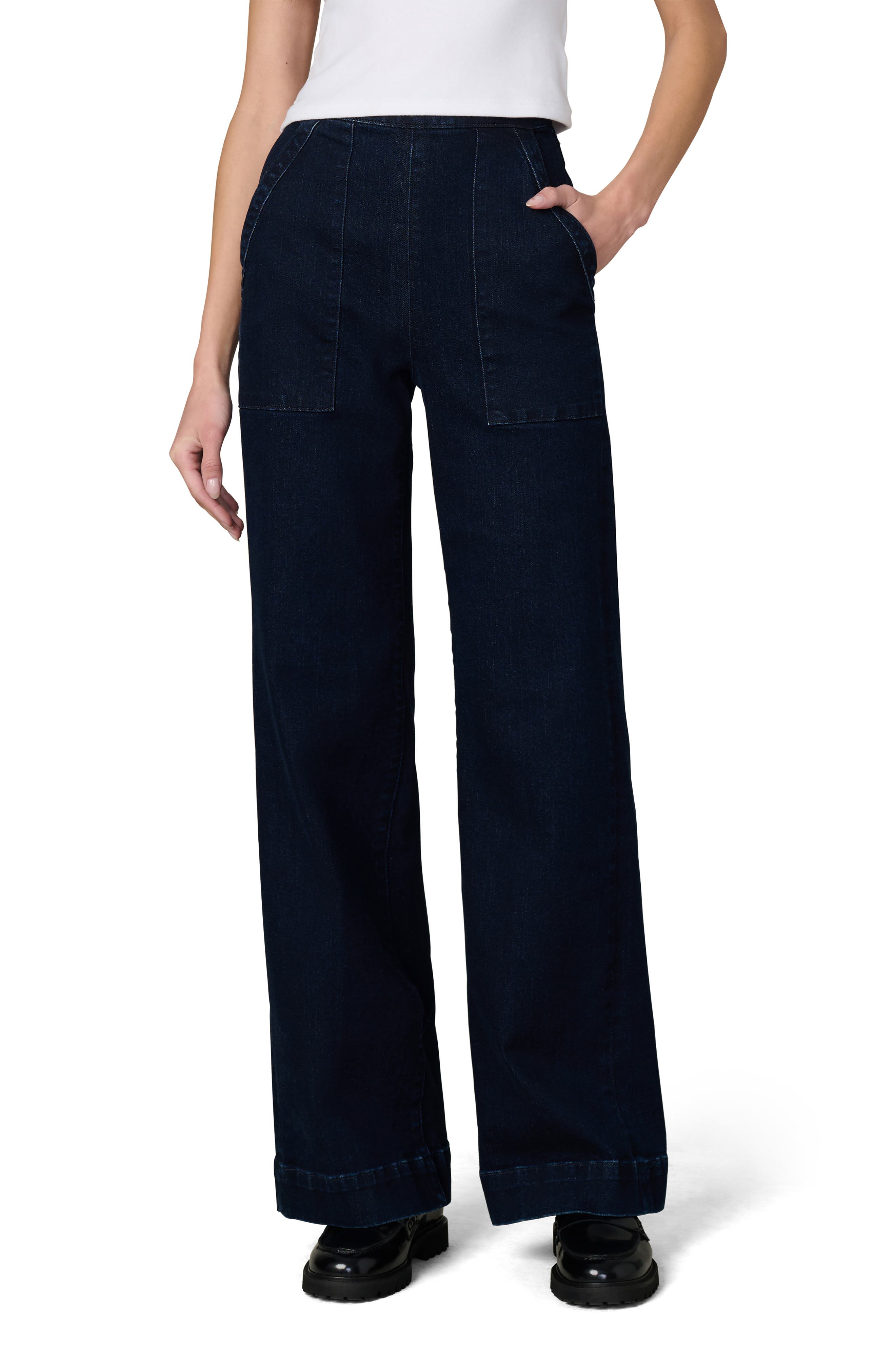 The Side Zip Wide Leg Jeans