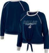 WEAR by Erin Andrews Women's WEAR by Erin Andrews Navy Dallas Cowboys Tie-Front Long Sleeve T-Shirt