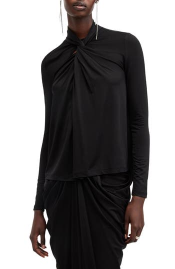 Allsaints Mina Twisted Top In Black