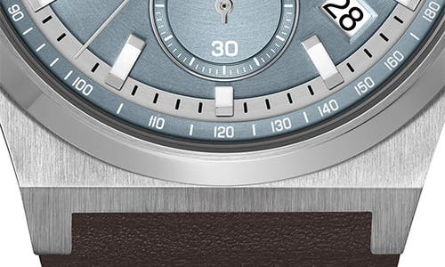 Hugo Boss Boss Candor Chronograph Leather Strap Watch, 41mm In Ice Blue