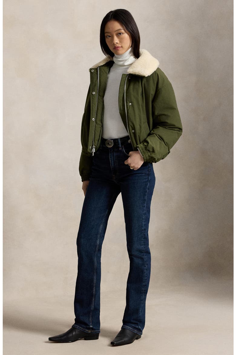 High Pile Collar Down Puffer Jacket, Alternate, color, NEW OLIVE