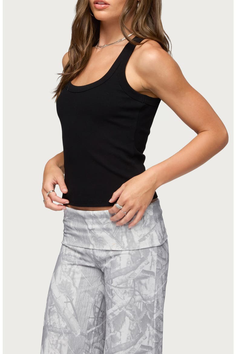 Harlowe Cutaway Rib Tank, Alternate, color, BLACK