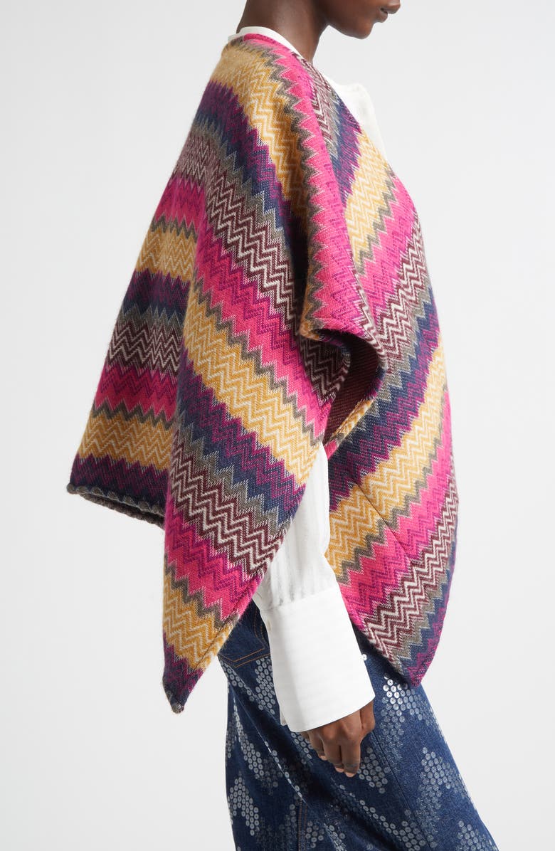Missoni Zigzag Stripe Cape, Alternate, color, 0002 Yellow/ Red Multi