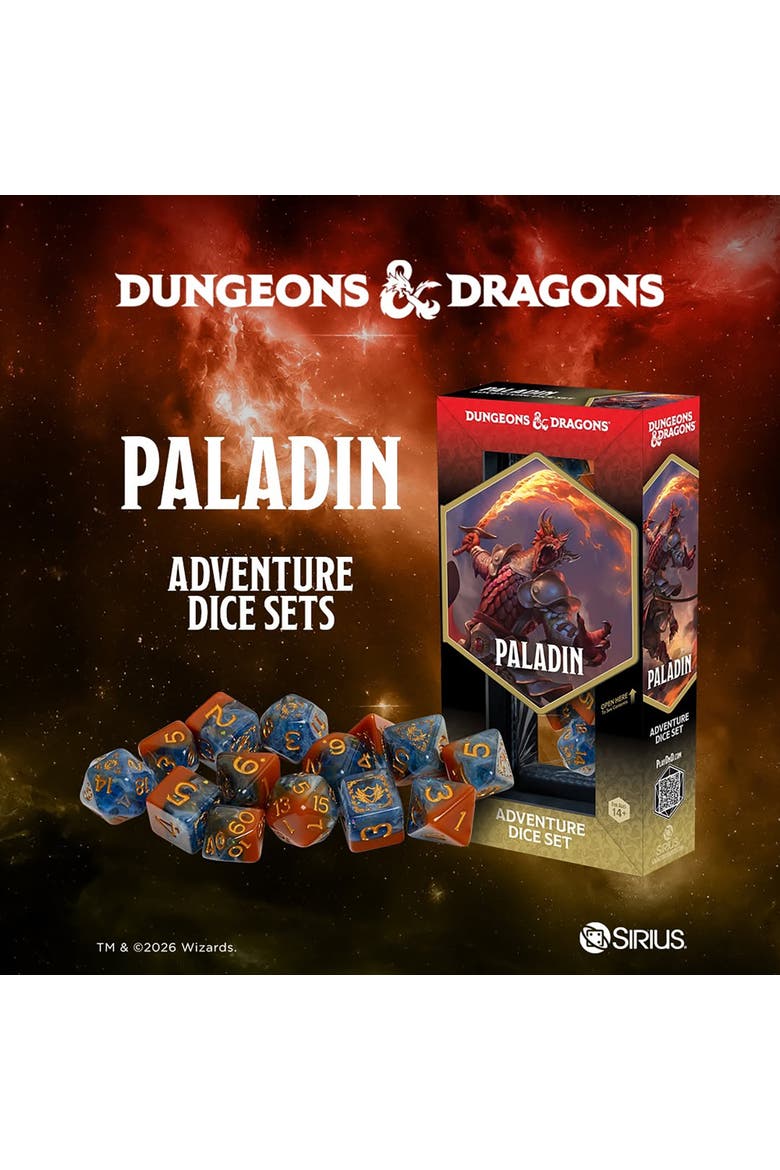 Paladin Orange and Blue 14pc RPG Die Set, Alternate, color, Multicolored
