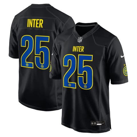 Men's Nike  Black Inter Milan 2025 Soccer x NFL Game Jersey