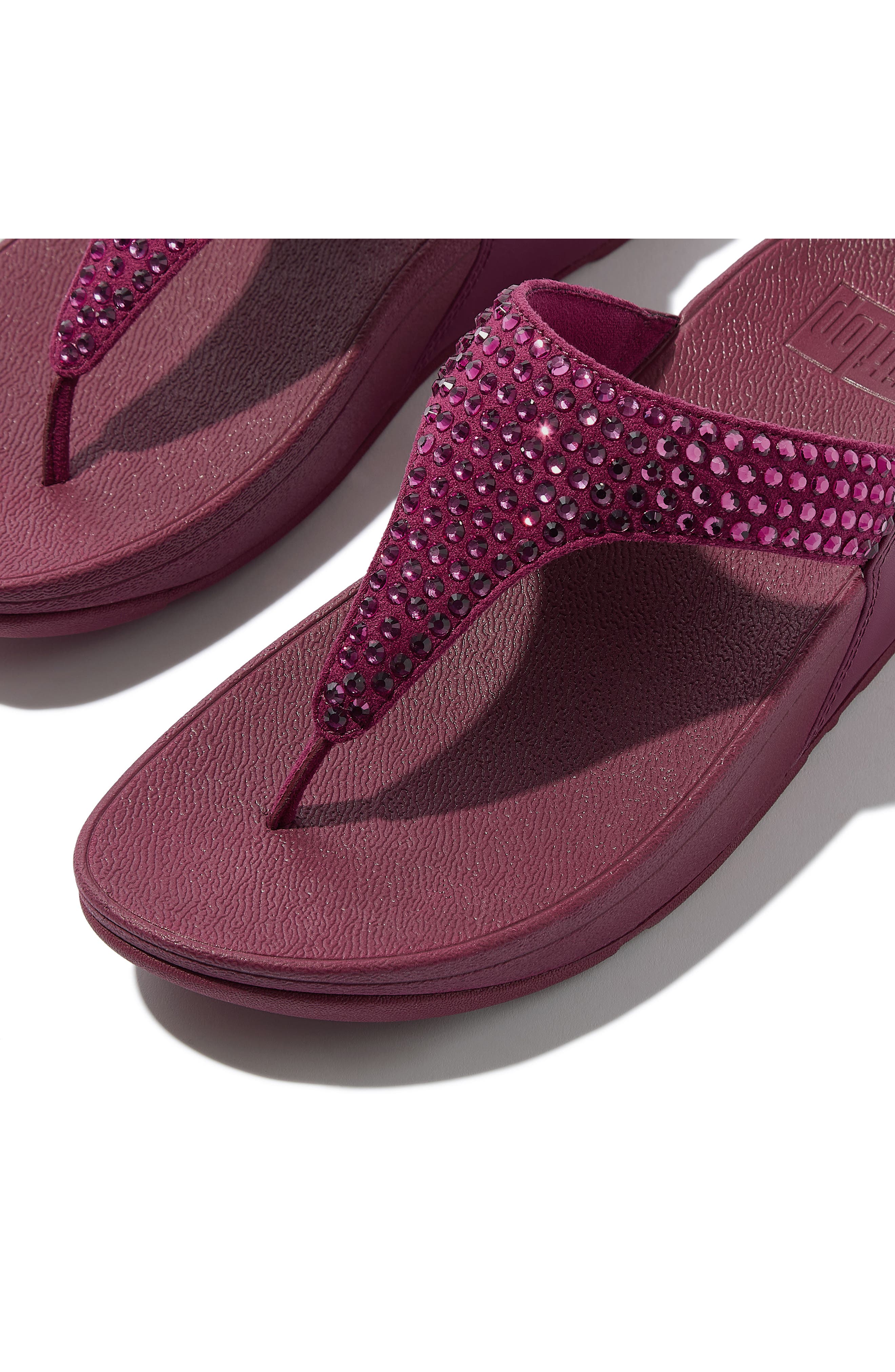 FitFlop Lulu Maxi-Crystal Toe Post Sandal, Alternate, color, Ruby