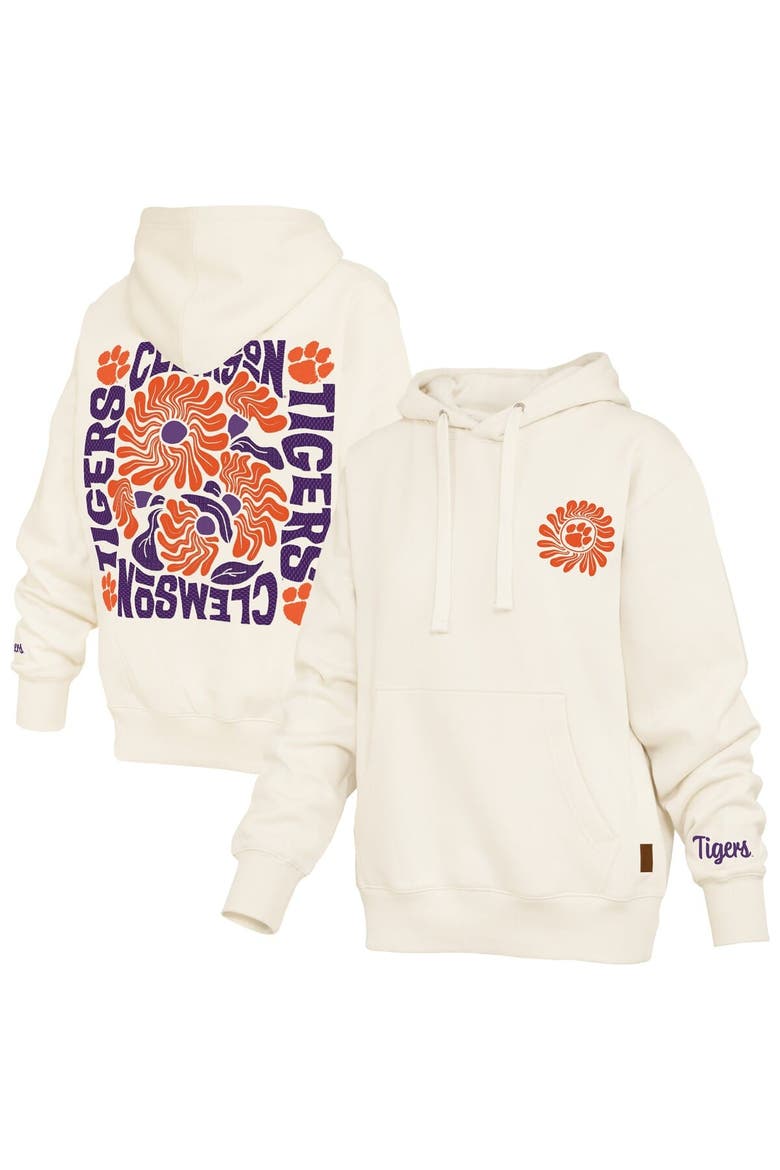 Women's Pressbox  Cream Clemson Tigers Elena Janise Hoodie, Main, color, Cream