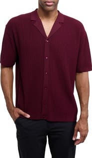 XRAY Ribbed Knit Camp Shirt