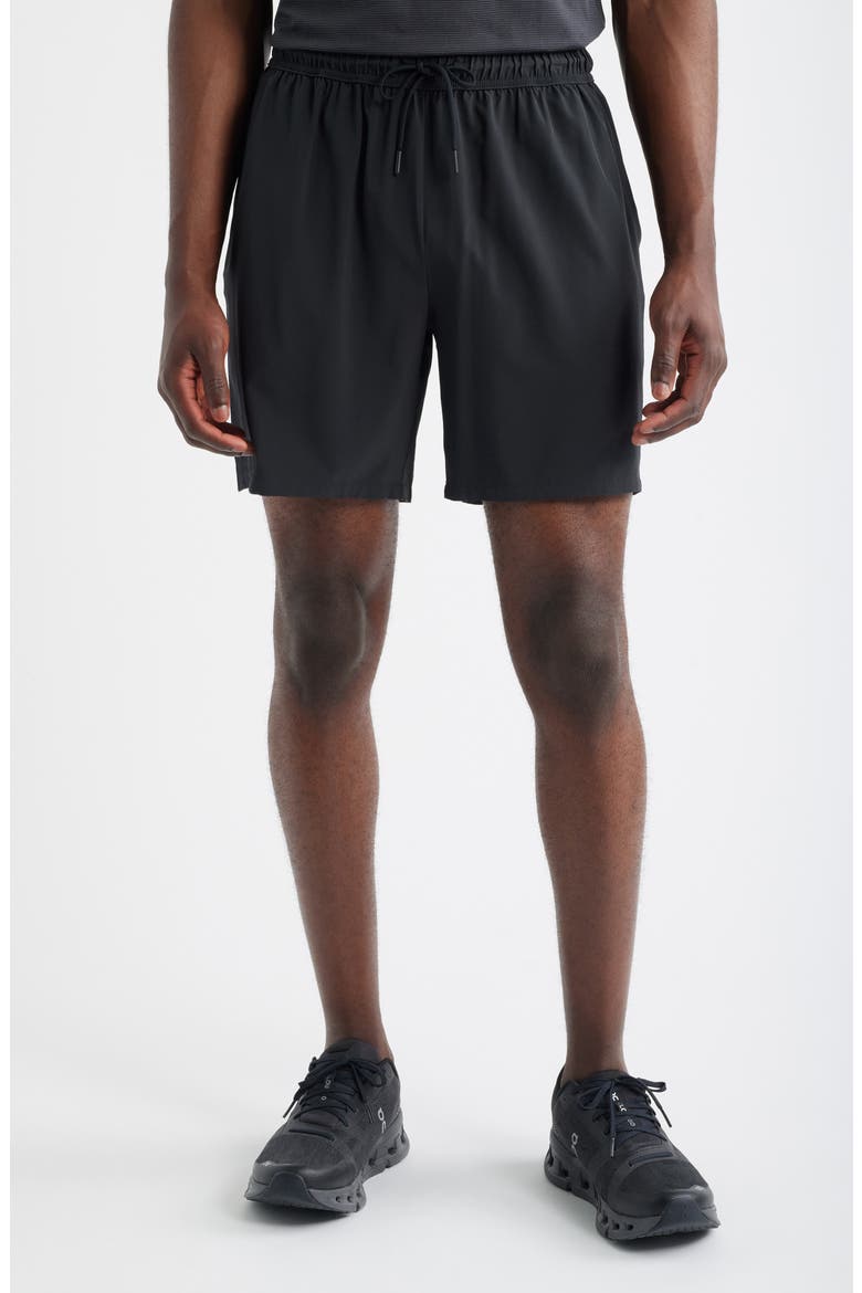 Zelstretch 7-Inch Perforated Shorts, Main, color, BLACK CAVIAR