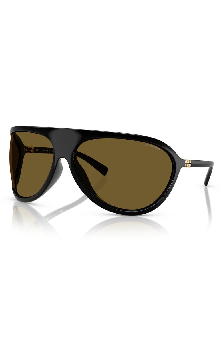 Miu Miu 75mm Oversize Shield Sunglasses, Alternate, color,