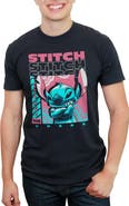 Lilo & Stitch Men's Lilo & Stitch Blue and Pink Stitch Poster Graphic T-Shirt