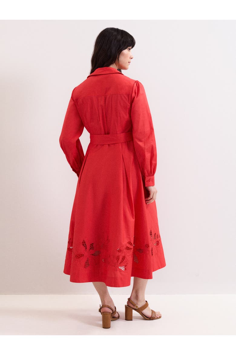 Kim Cutwork Hem Midi Dress, Alternate, color, Red