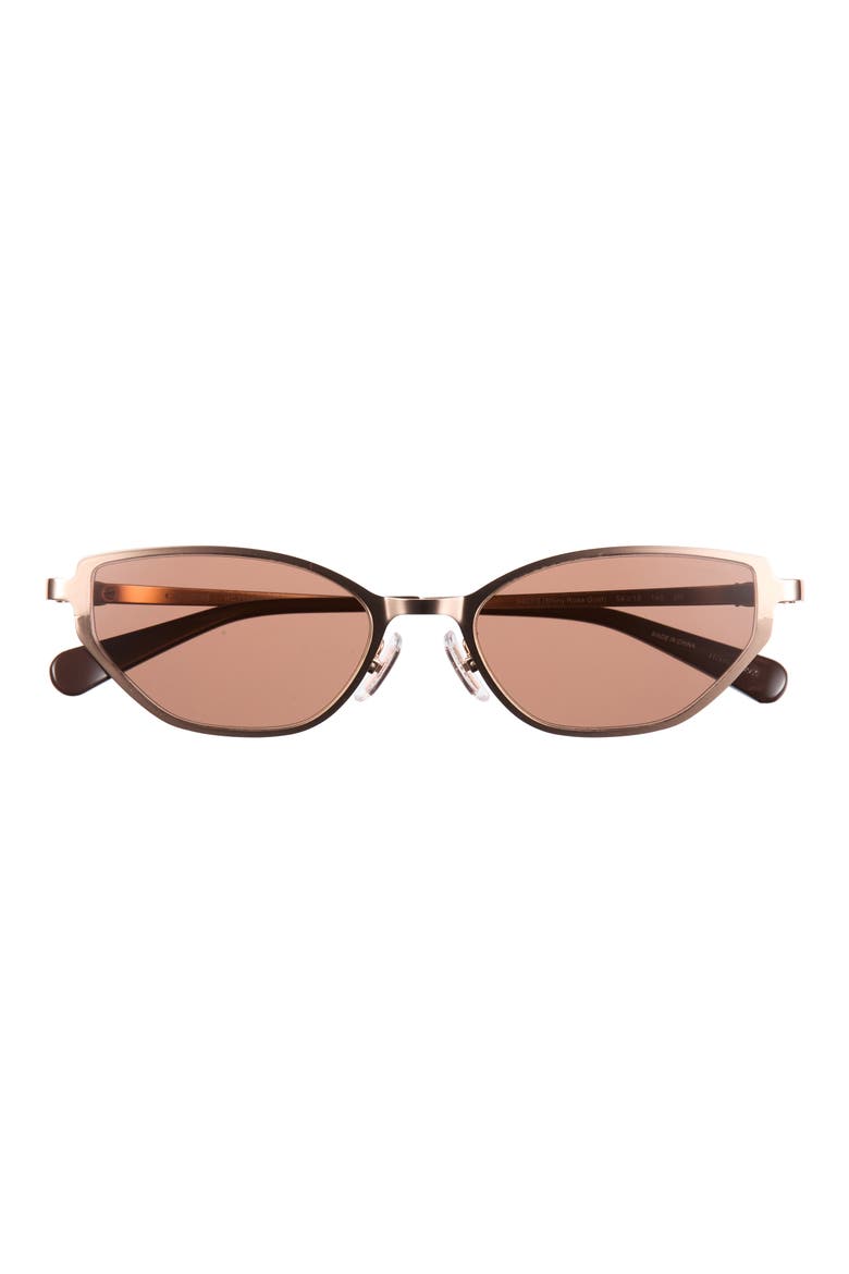 54mm Cat Eye Sunglasses, Main, color, SHINY ROSE GOLD / LIGHT BROWN