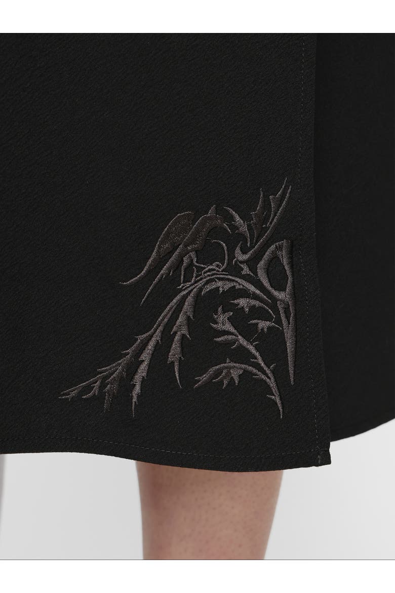 Aubrey Embroidered Midi Dress, Alternate, color, Black