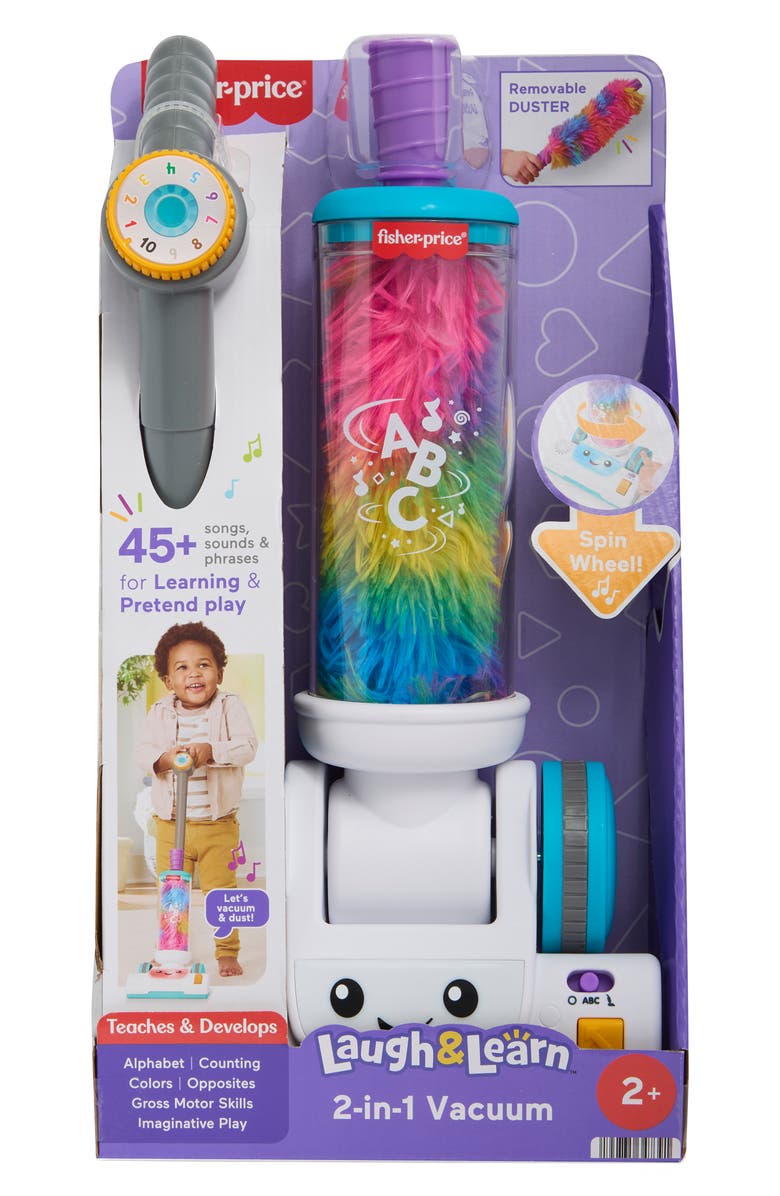 FISHER PRICE Laugh & Learn 2-In-1 Vacuum with Lights & Music, Main, color, Asst