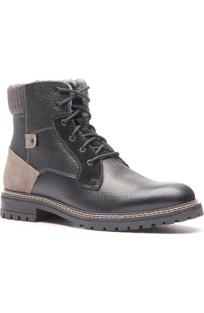 CREVO Marcel Wool Cuff Leather Boot, Main, color,