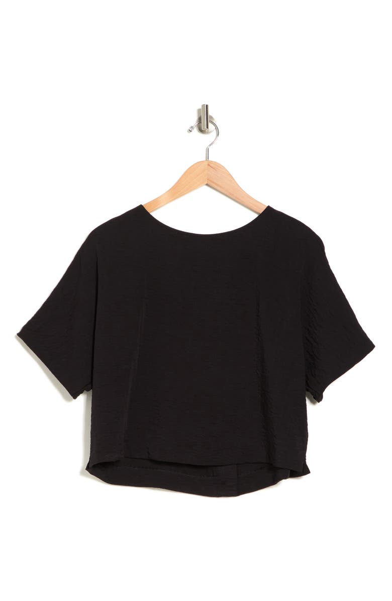 Adrianna Papell Crinkle Boxy Crop T-Shirt, Alternate, color, 